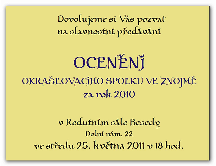 pozvánka  ocenní OS za 2010