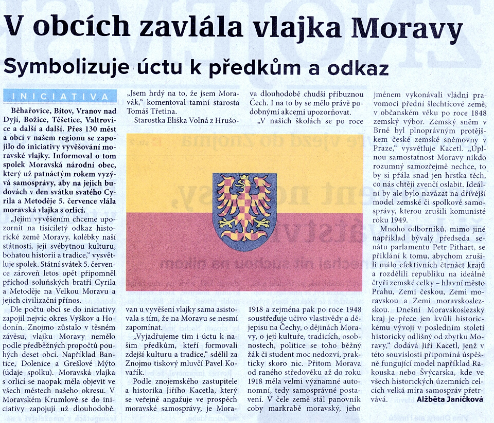 Vlajka Moravy na Znojemsku