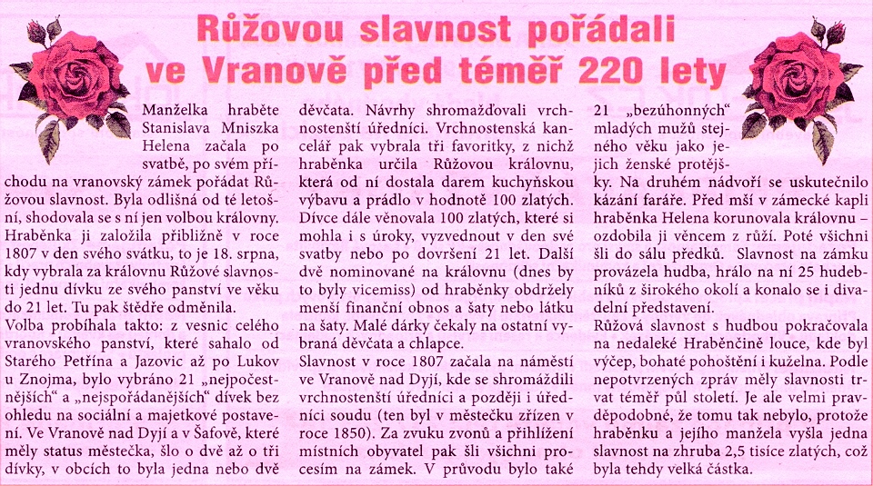 Rová slavnost - 220 let